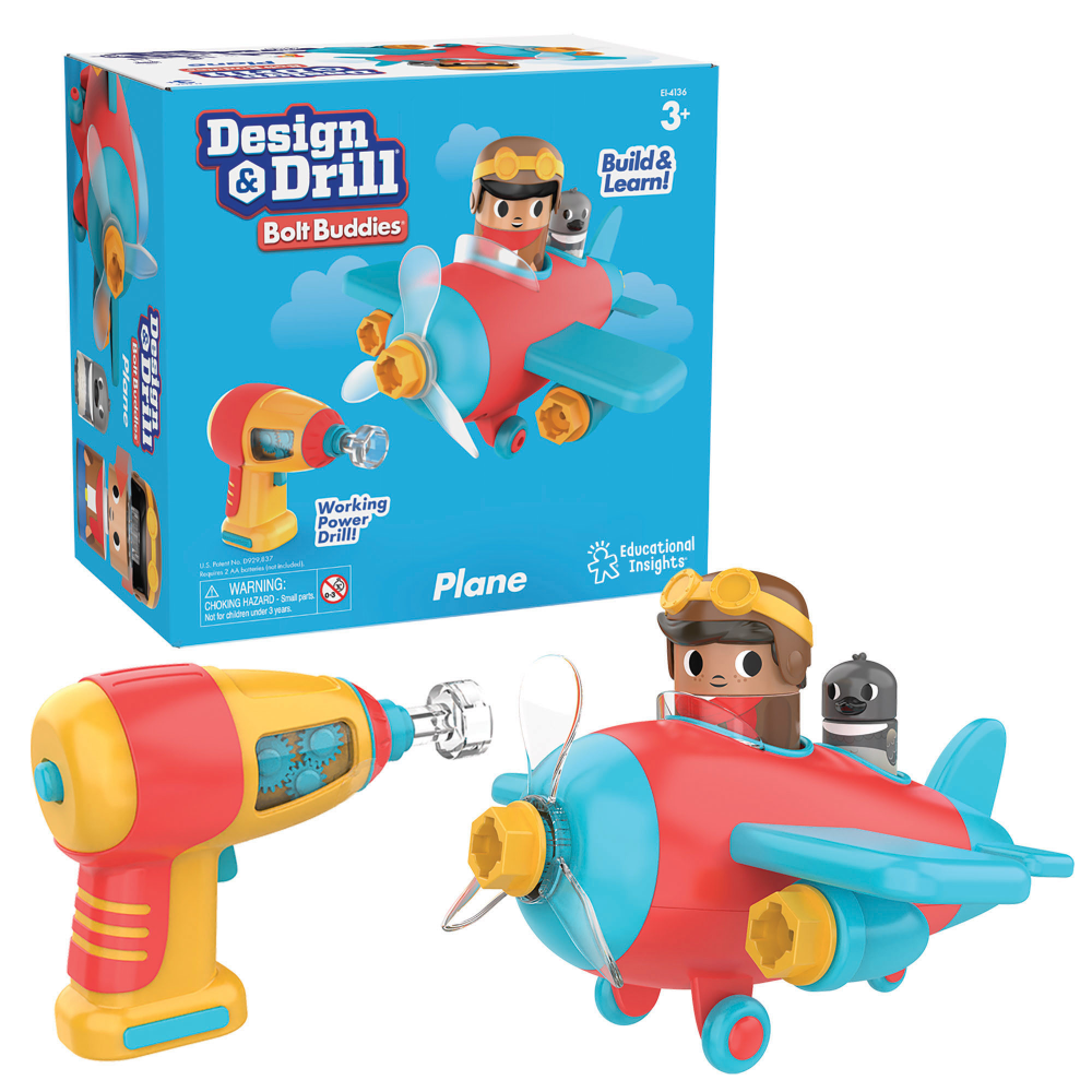 Educational Insights Design & Drill Bolt Buddies, Plane MPN:EI-4136