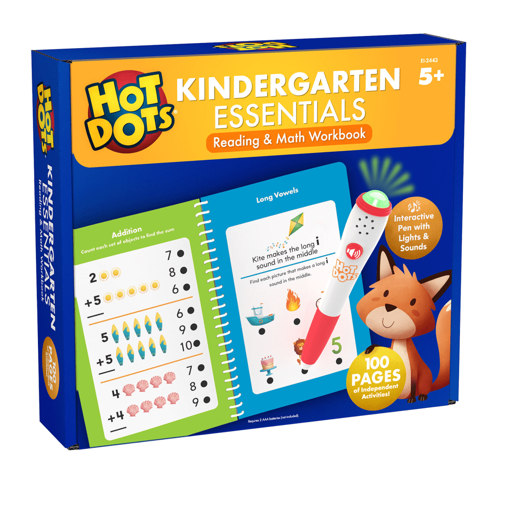 Educational Insights Hot Dots Kindergarten Essentials Reading & Math Workbook MPN:EI-2443