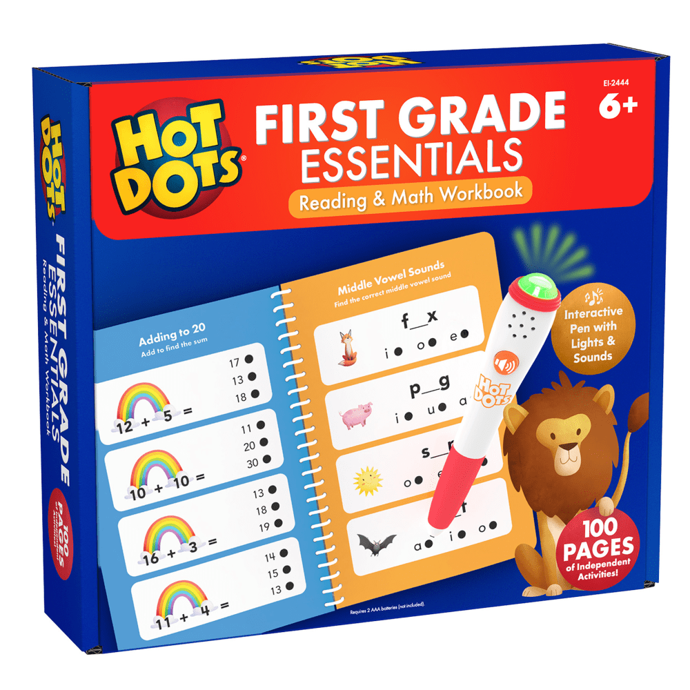 Educational Insights Hot Dots First Grade Essentials Reading & Math Workbook MPN:EI-2444