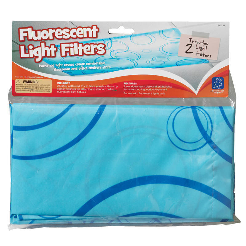 Educational Insights Classroom Fluorescent Light Filters, 36in x 24in, Blue, Pack Of 2 MPN:EI-1232