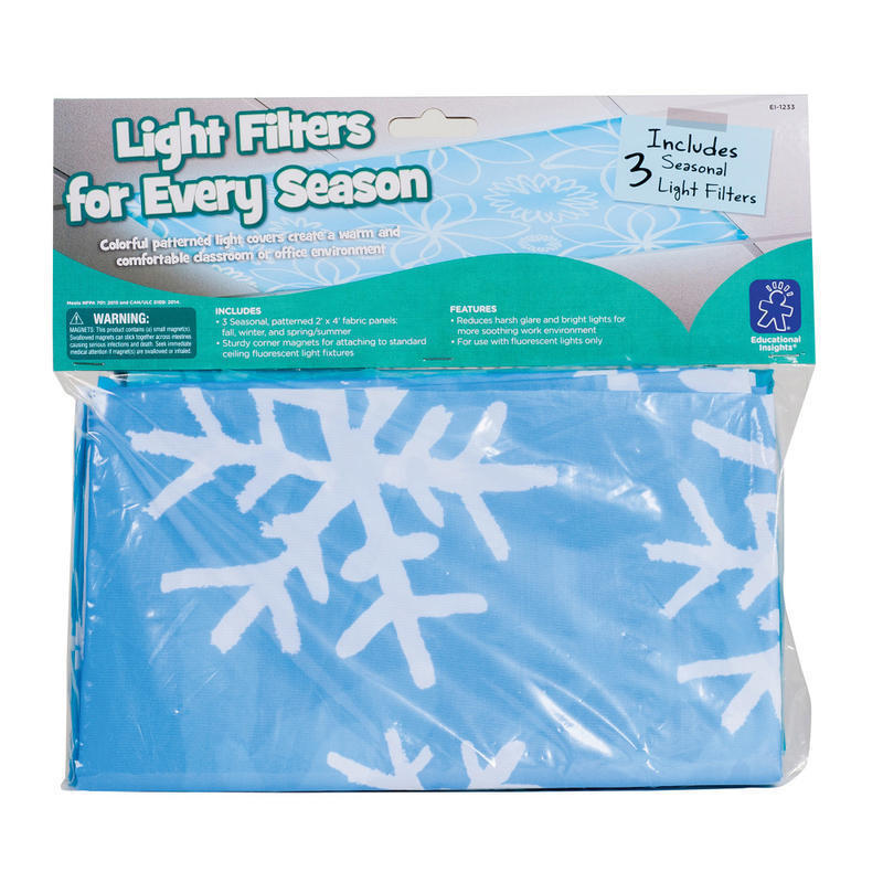 Educational Insights Classroom Fluorescent Light Filters, 36in x 24in, Every Season Blue, Pack Of 3 MPN:EI-1233