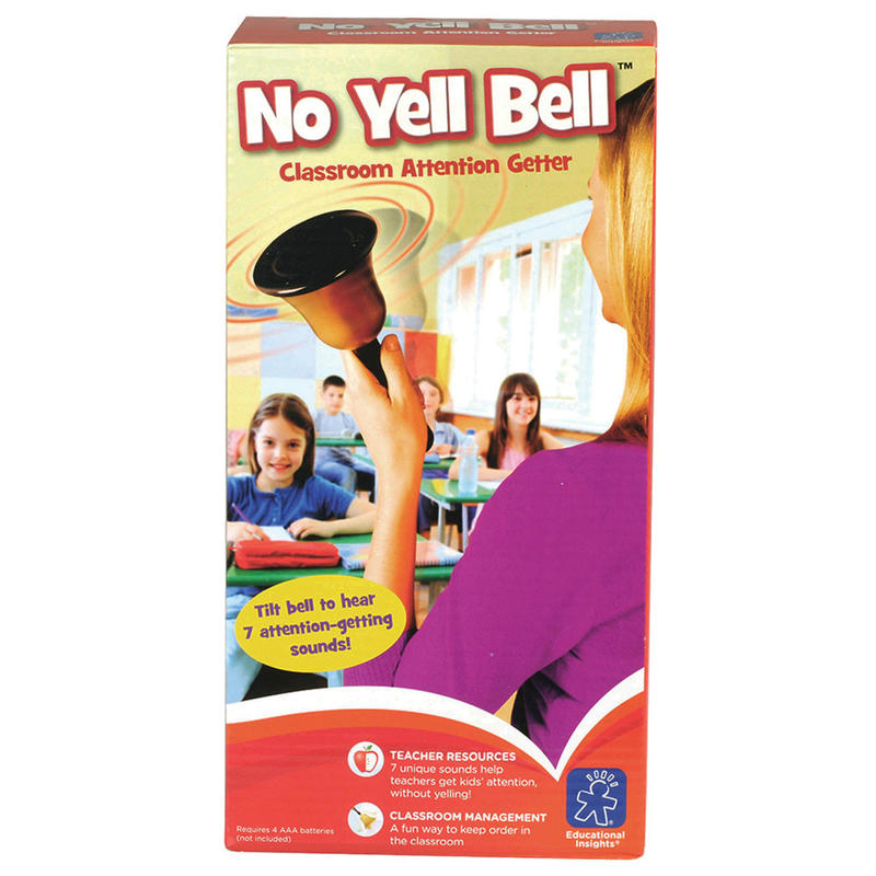 Educational Insights No Yell Bell Classroom Attention-Getter, 10in x 4in, Gold/Black, Pre-K - Grade 5 MPN:EI-1250