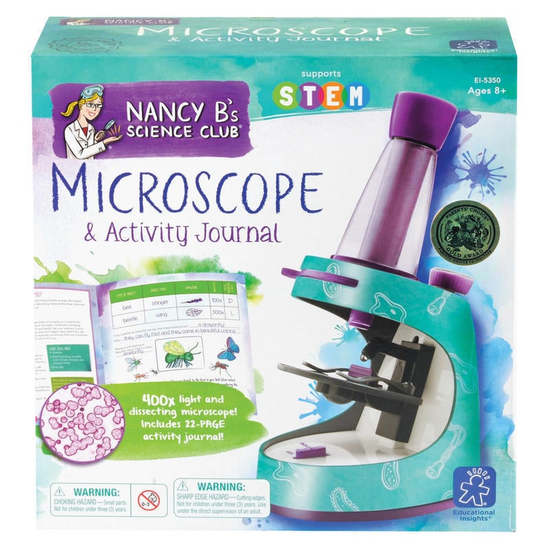 Educational Insights Nancy B's Science Club Microscope And Activity Journal Set, 9inH x 8 3/4inW x 2 3/4inD, Grades 3 - 12 MPN:EI-5350