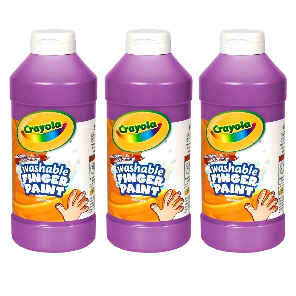 Crayola Washable Finger Paint, 16 oz, Violet, Pack Of 3 MPN:BIN131640-3