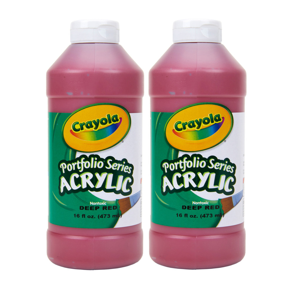 Crayola Portfolio Series Acrylic Paint, 16 oz., Deep Red, Pack Of 2 MPN:BIN204016115-2