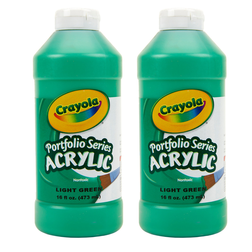 Crayola Portfolio Series Acrylic Paint, 16 oz., Light Green, Pack Of 2 MPN:BIN204016313-2