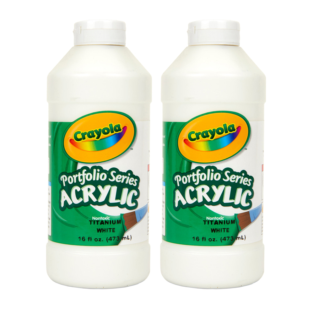 Crayola Portfolio Series Acrylic Paint, 16 oz., White, Pack Of 2 MPN:BIN204016432-2