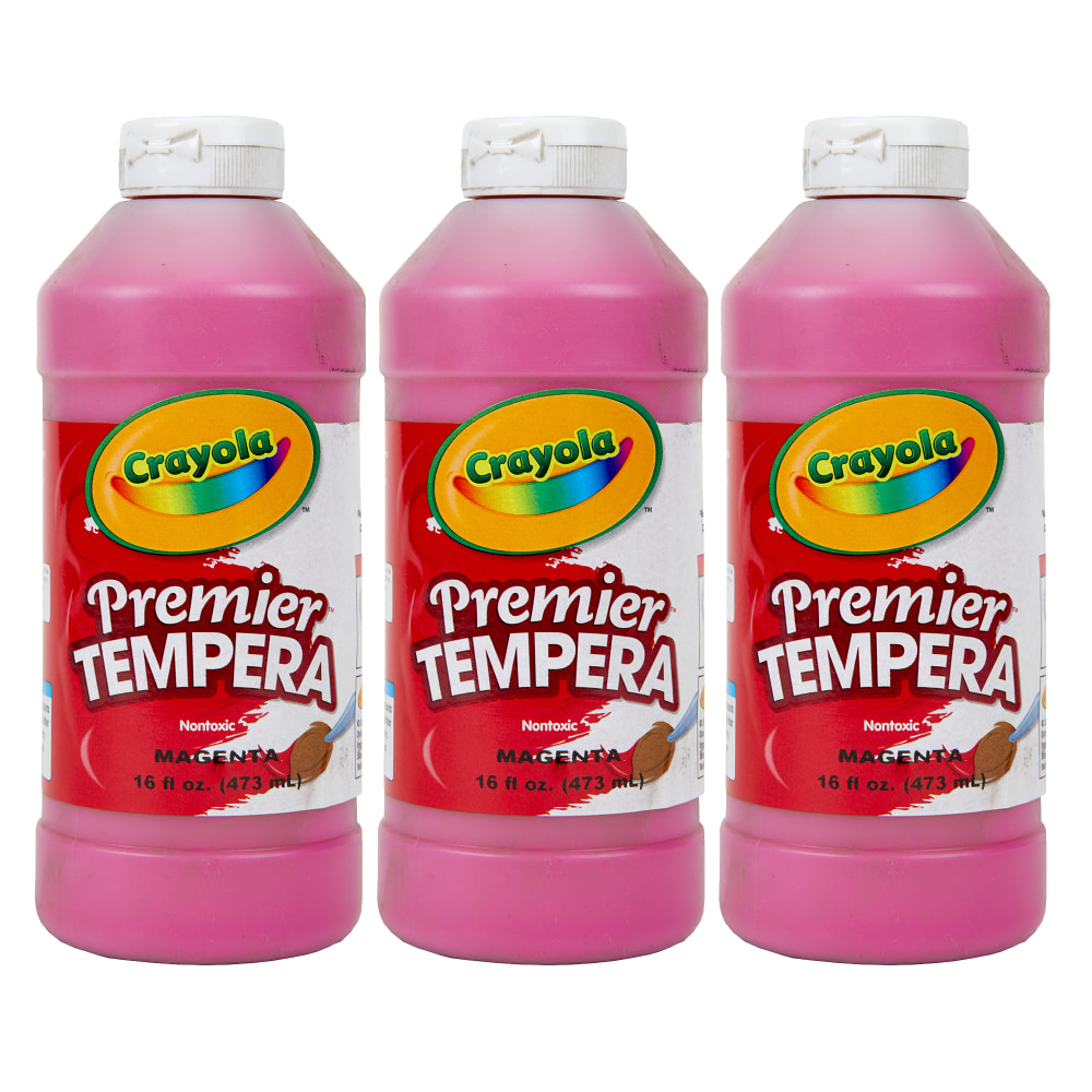 Crayola Premier Tempera Paints, 16 Oz, Magenta, Pack Of 3 Paints MPN:BIN541216069-3
