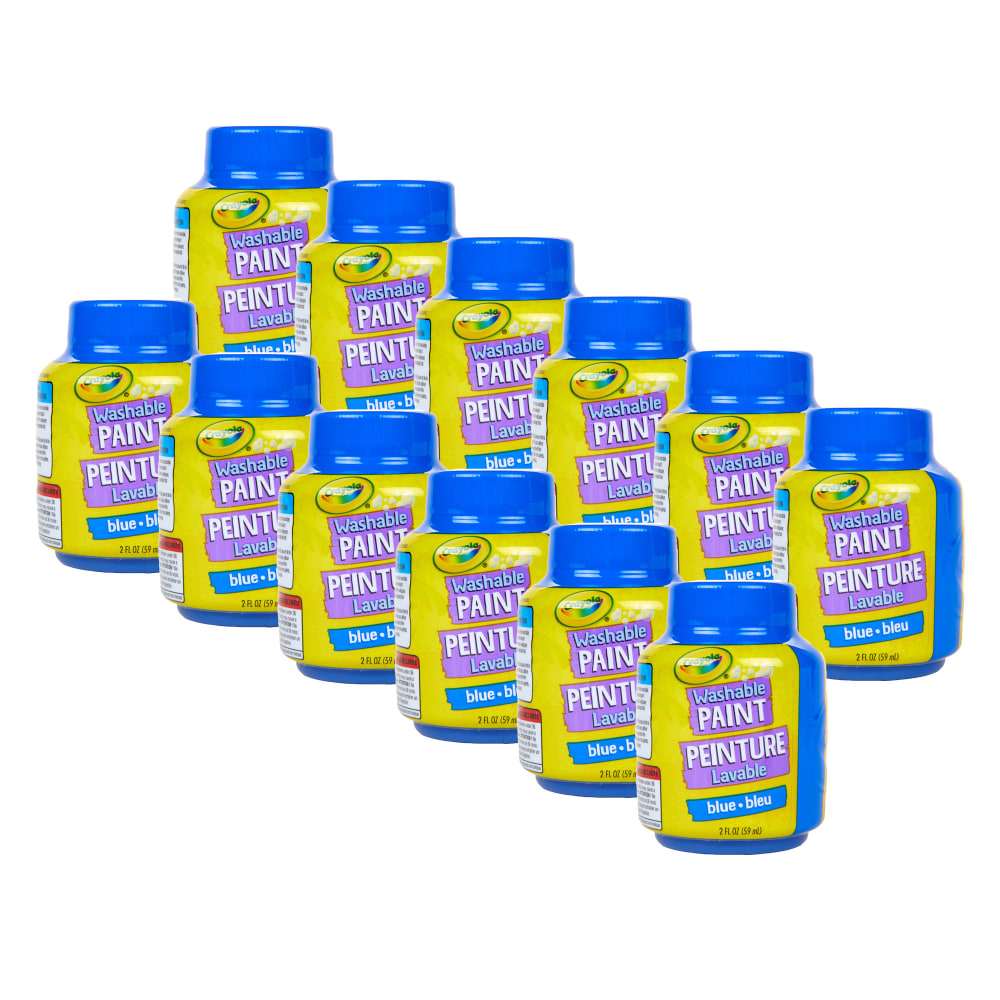 Crayola Washable Paint, 2 Oz, Blue, Bundle Of 12 Paint Pots MPN:BIN542842-12