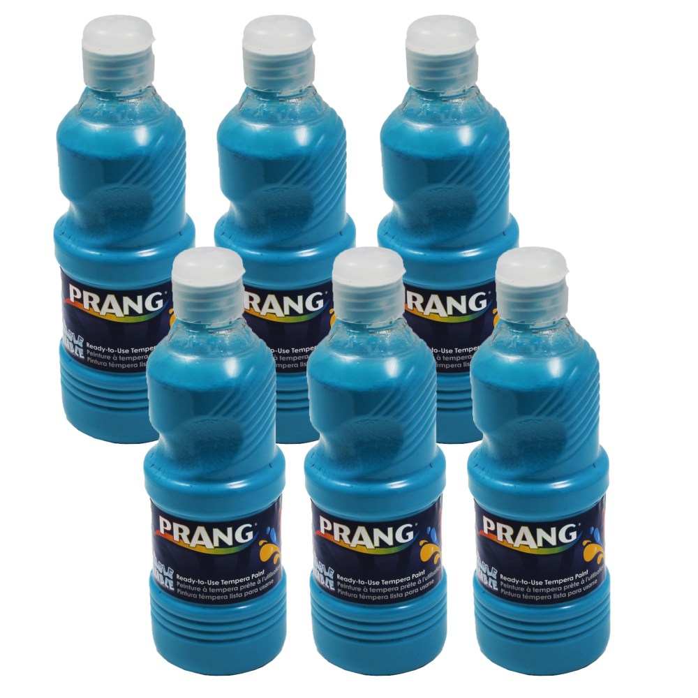 Prang Washable Tempera Paints, 16 Oz, Turquoise, Pack Of 6 Paints MPN:DIX10712-6