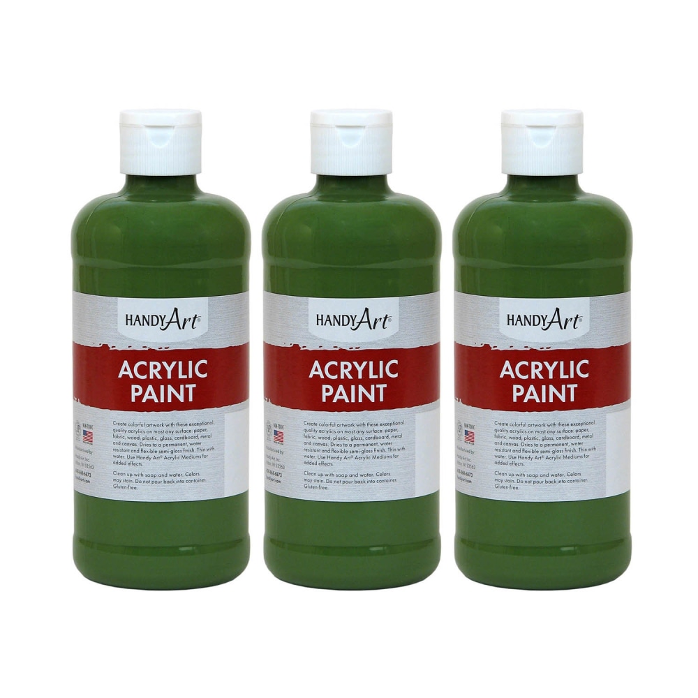 Handy Art Acrylic Paints, 16 Oz, Green Oxide, Pack Of 3 Paints MPN:RPC101045-3