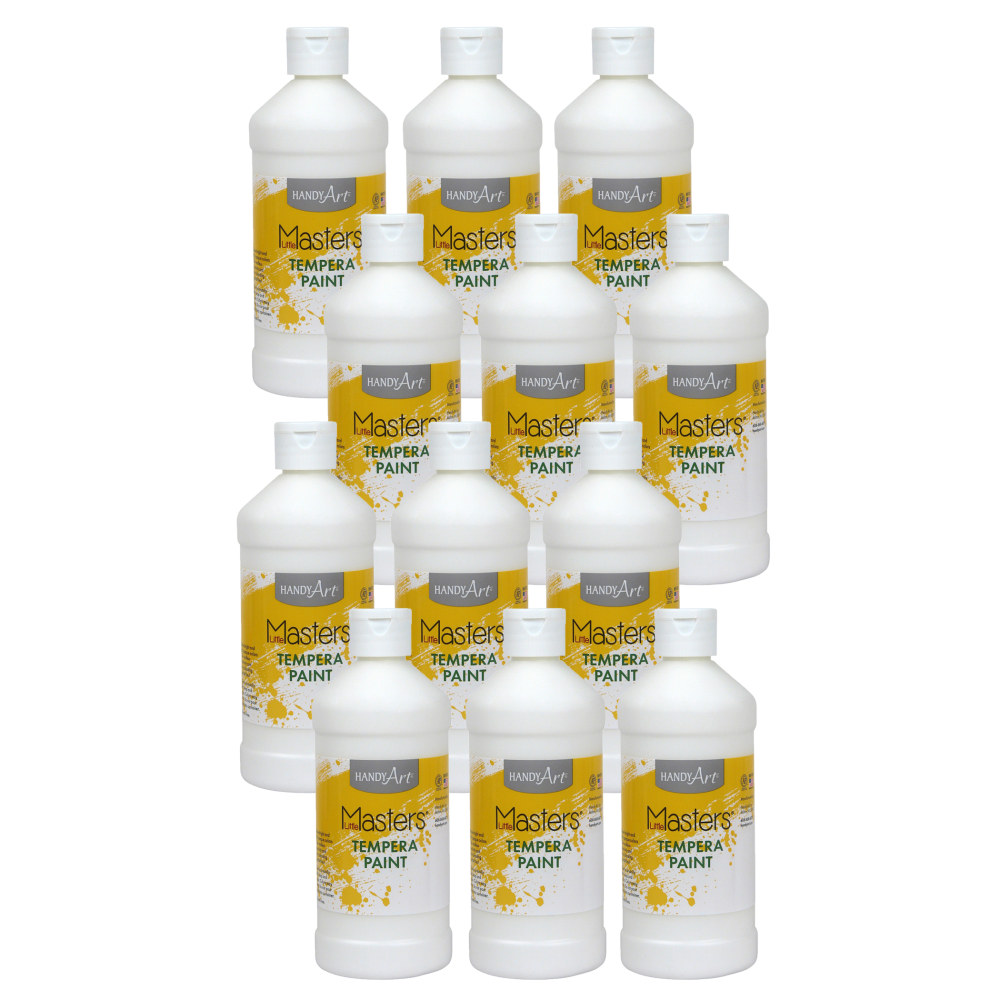 Handy Art Little Masters Tempera Paints, 16 Oz, White, Pack Of 12 Paints MPN:RPC201705-12