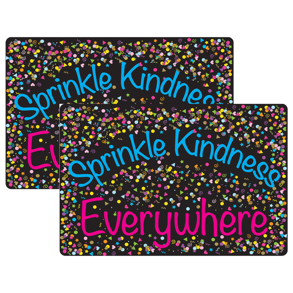 Ashley Smart Poly Welcome Mat With Slip Resistant Backing, 15.5in x 23.5in, Confetti, Sprinkle Kindness Everywhere, Pack Of 2 MPN:ASH91505-2