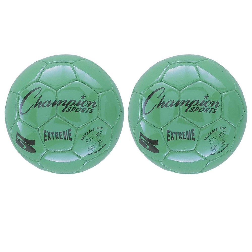 Champion Sports Extreme Soccer Balls, Size 5, Green, Pack Of 2 Balls MPN:CHSEX5GN-2