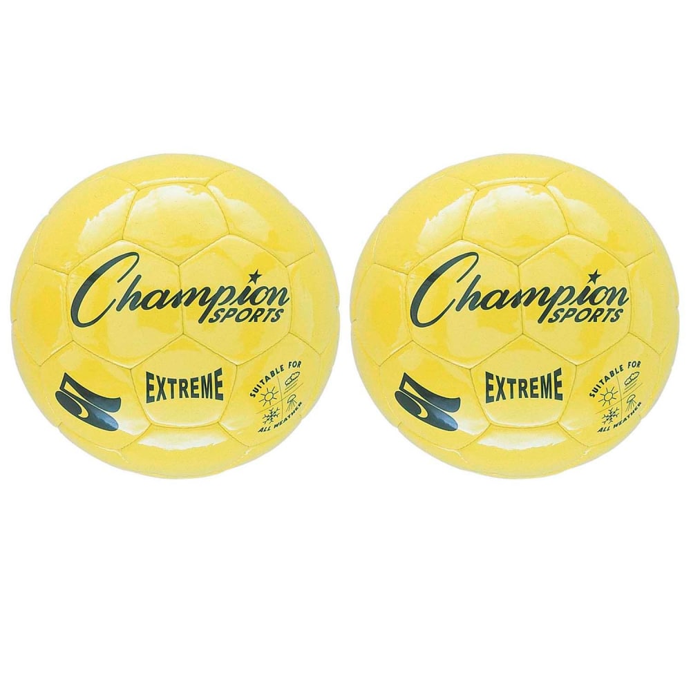 Champion Sports Extreme Soccer Balls, Size 5, Yellow, Pack Of 2 Balls MPN:CHSEX5YL-2