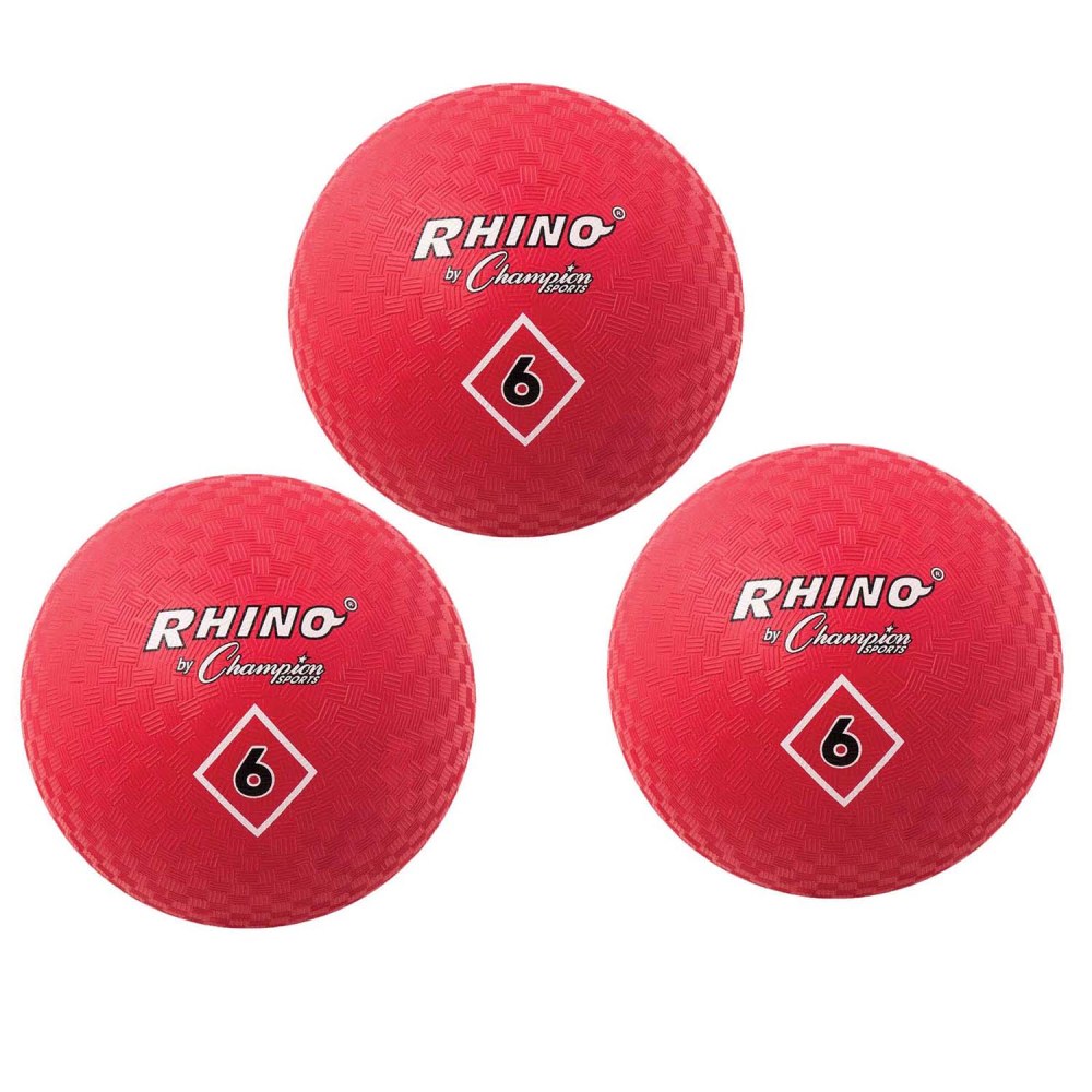 Champion Sports Playground Balls, 6in, Red, Pack Of 3 Balls MPN:CHSPG6RD-3