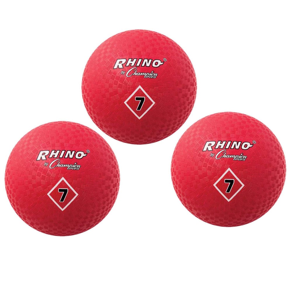 Champion Sports Playground Balls, 7in, Red, Pack Of 3 Balls MPN:CHSPG7RD-3