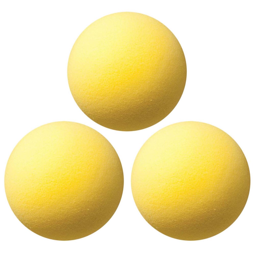 Champion Sports Uncoated Regular Density Foam Balls, 7in, Yellow, Pack Of 3 Balls MPN:CHSRD7-3