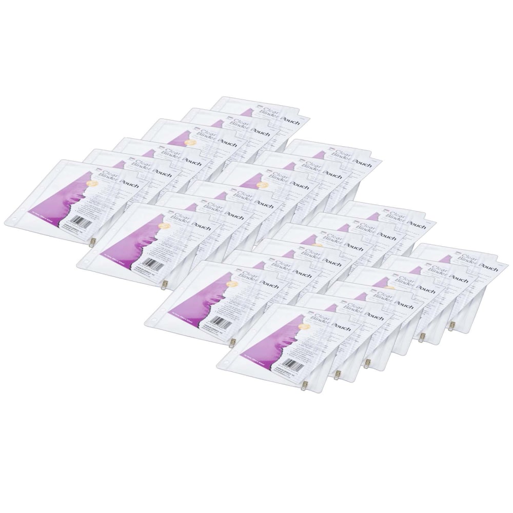 Charles Leonard Vinyl Pencil Pouches With Zip-Lock Closures, 10in x 7in, Clear, Pack Of 24 Pouches MPN:CHL76380-24