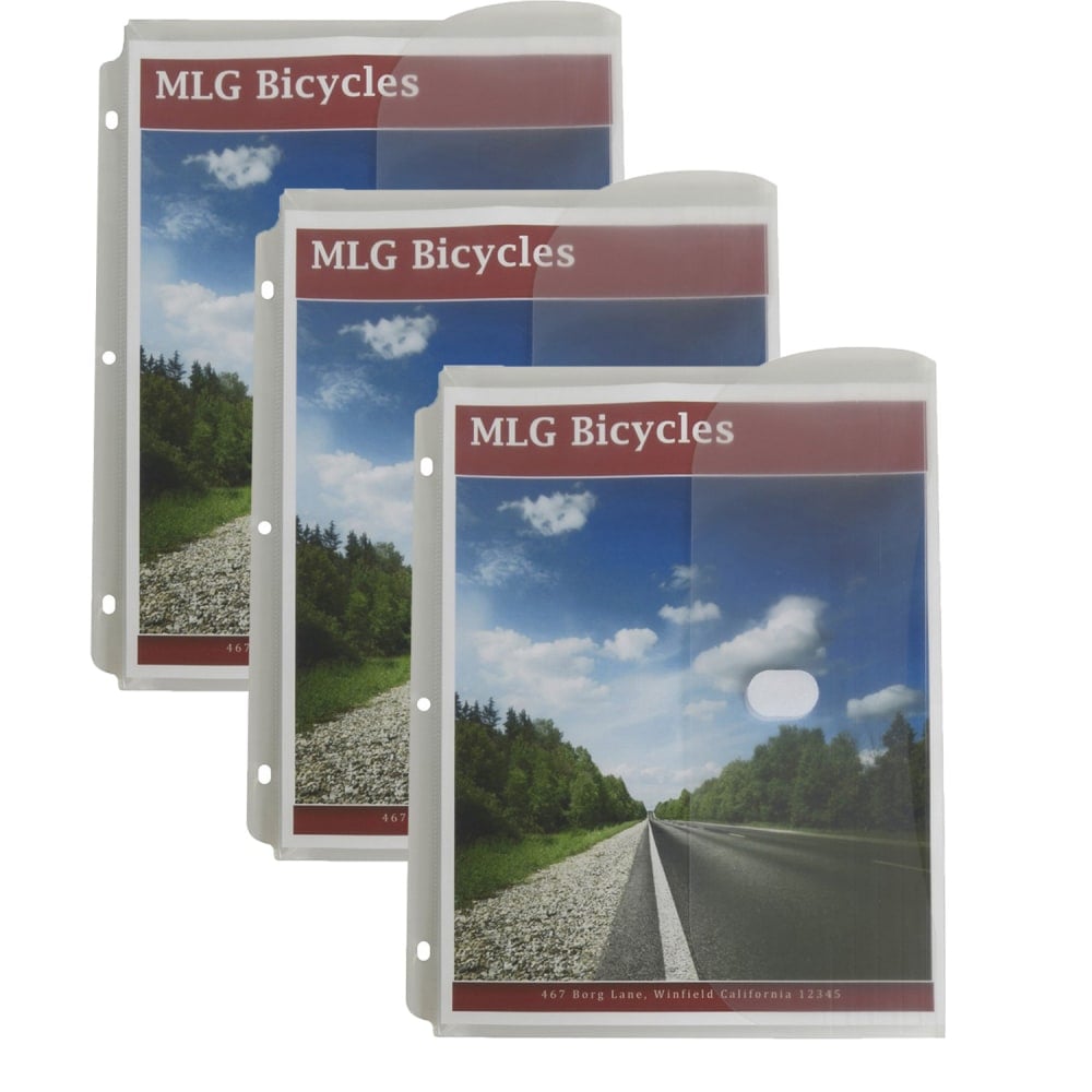 C-Line Binder Pocket, Side Loading, Letter Size, 200 Sheets, Clear, 5 Per Pack, Set Of 3 Packs MPN:CLI57537-3