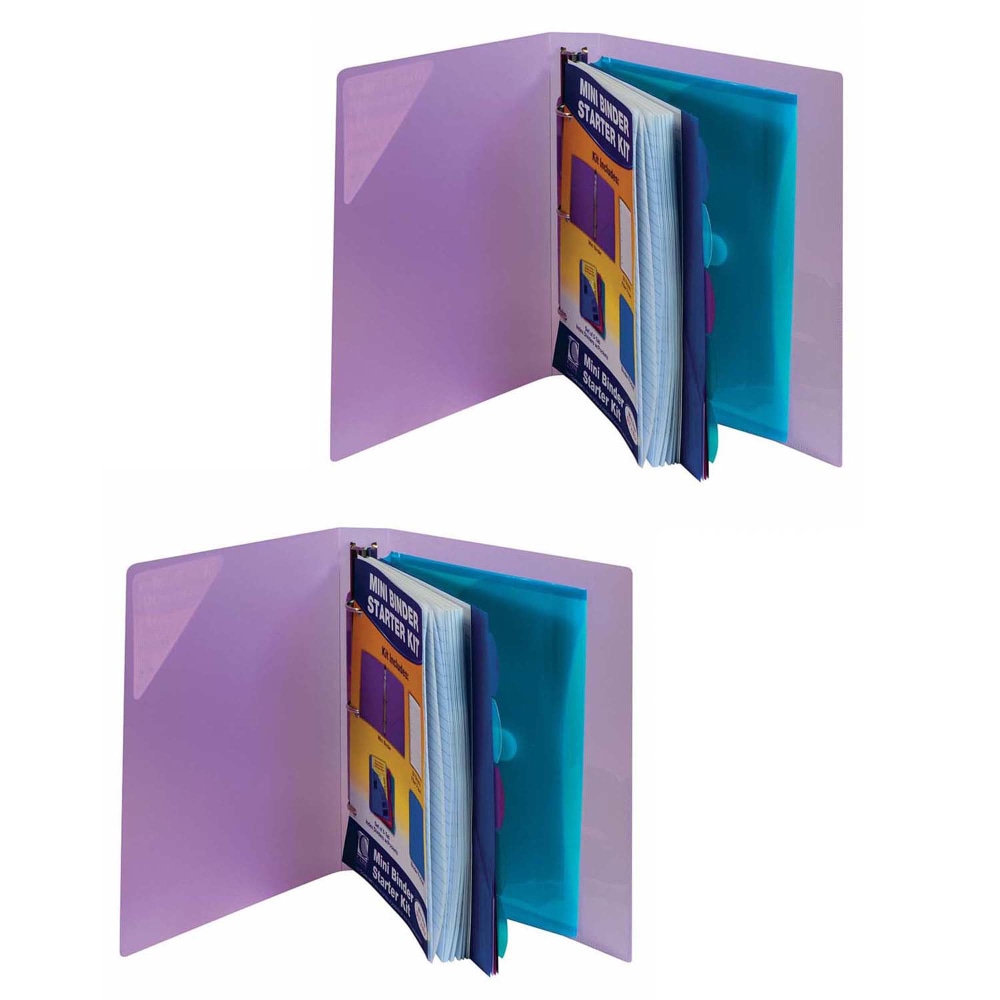 C-Line Mini Binder Starter Kits, 5-1/2in x 8-1/2in, Assorted Colors, Pack Of 2 Kits MPN:CLI30100-2