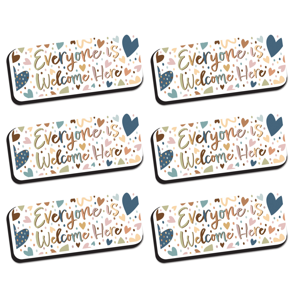 Ashley Productions Magnetic Whiteboard Eraser, Everyone is Welcome, Pack Of 6 MPN:ASH09979-6