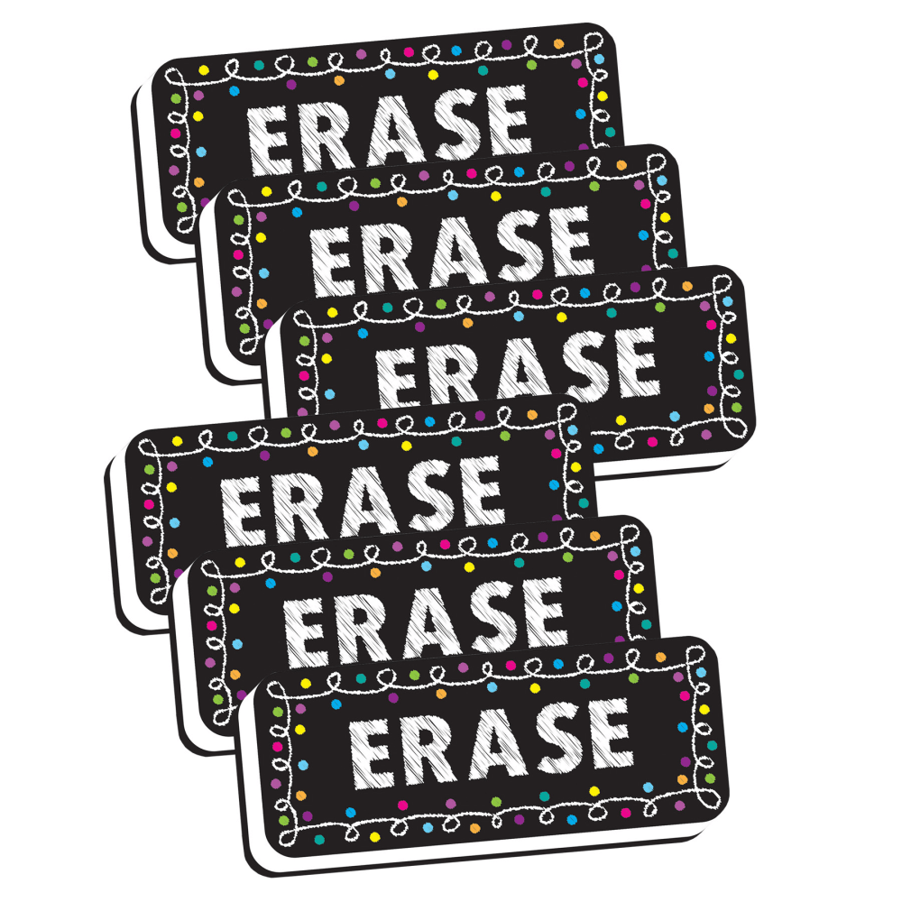 Ashley Productions Magnetic Whiteboard Erasers, Chalk Loops, 2in x 5in, Pack Of 6 Erasers MPN:ASH09981-6