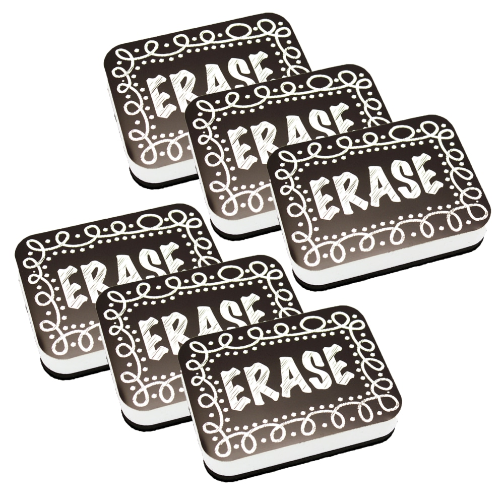 Ashley Productions Magnetic Whiteboard Erasers, Chalk Loop, Pack Of 6 Erasers MPN:ASH10054-6
