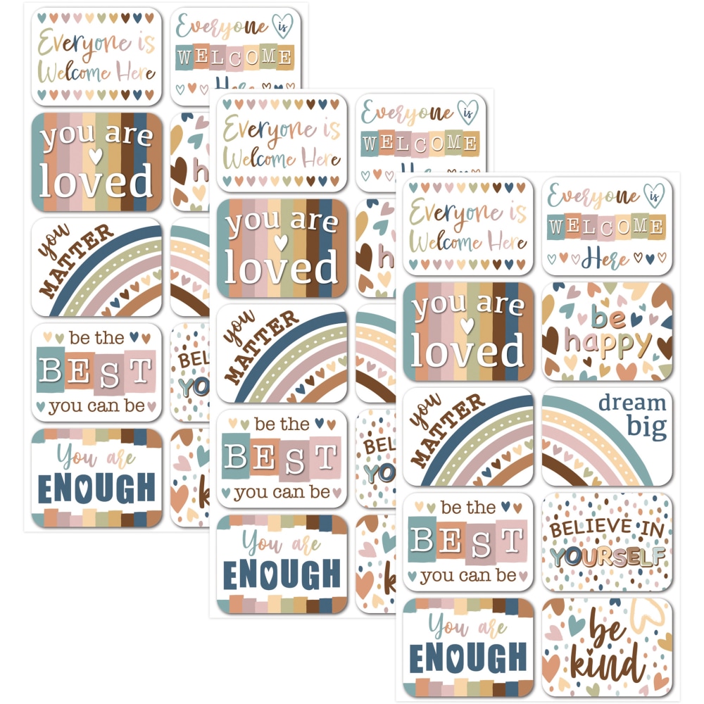 Ashley Productions Non-Magnetic Mini Whiteboard Erasers, Everyone is Welcome, 10 Per Pack, Set Of 3 Packs MPN:ASH78018-3
