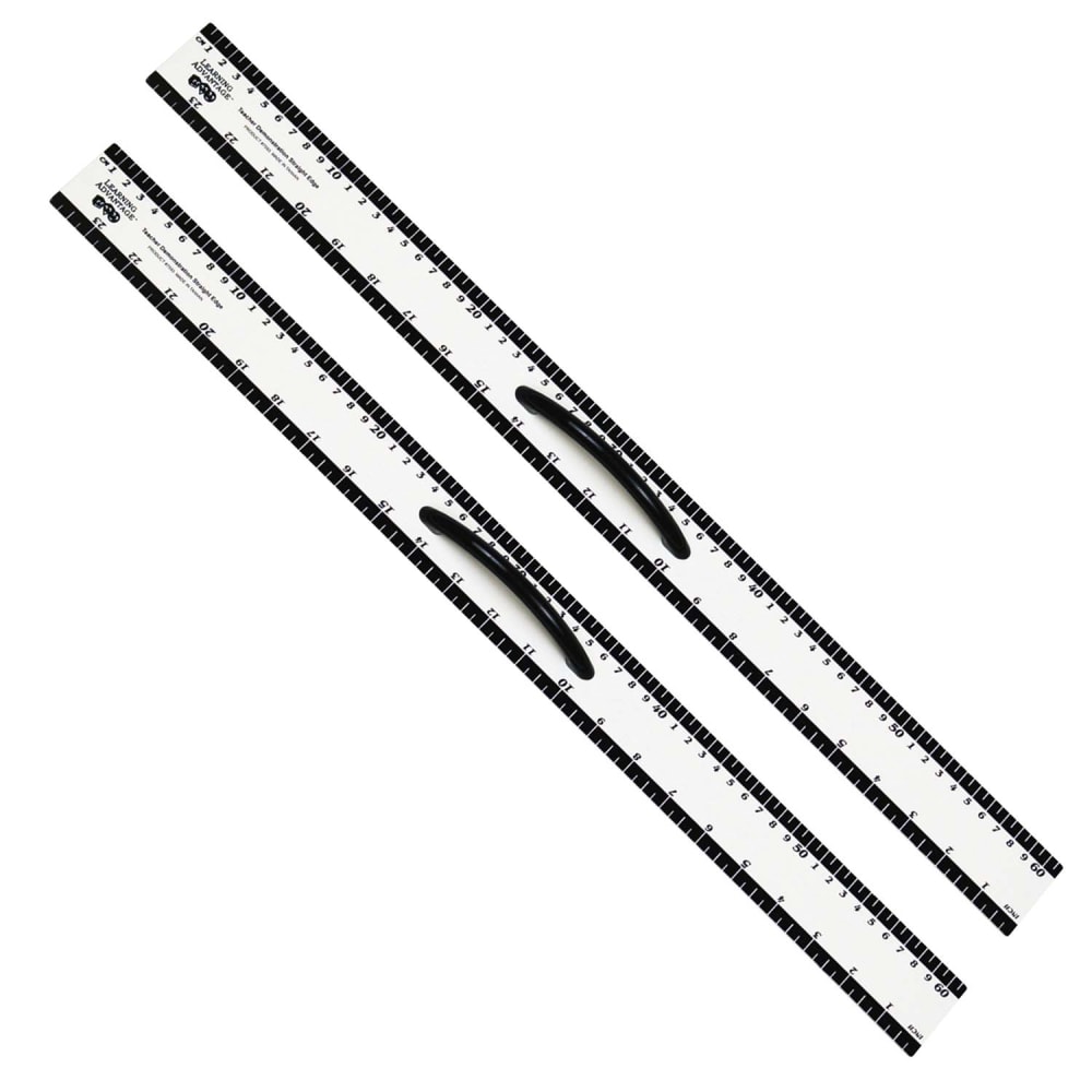 Learning Advantage Magnetic Dry-Erase Straight Edges, 24in, White, Pack Of 2 Straight Edges MPN:CTU7593-2