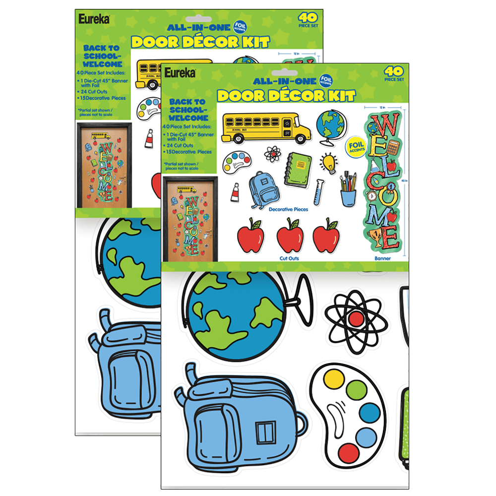 Eureka Back To School All-In-One 40-Piece Door Decor Kits, Welcome, Set Of 2 Kits MPN:EU-849337-2