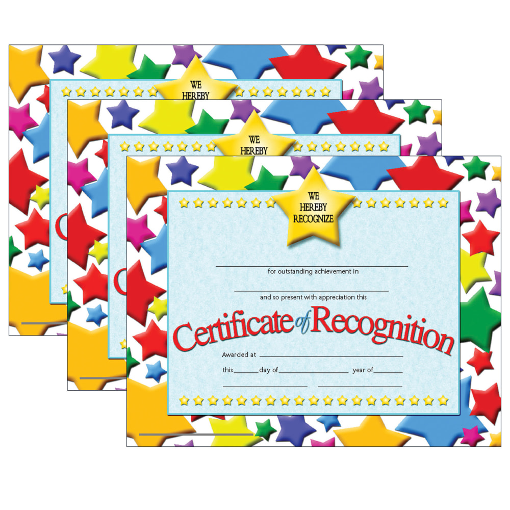 Hayes Certificates, 8-1/2in x 11in, Recognition, 30 Certificates Per Pack, Set Of 3 Packs MPN:H-VA637-3