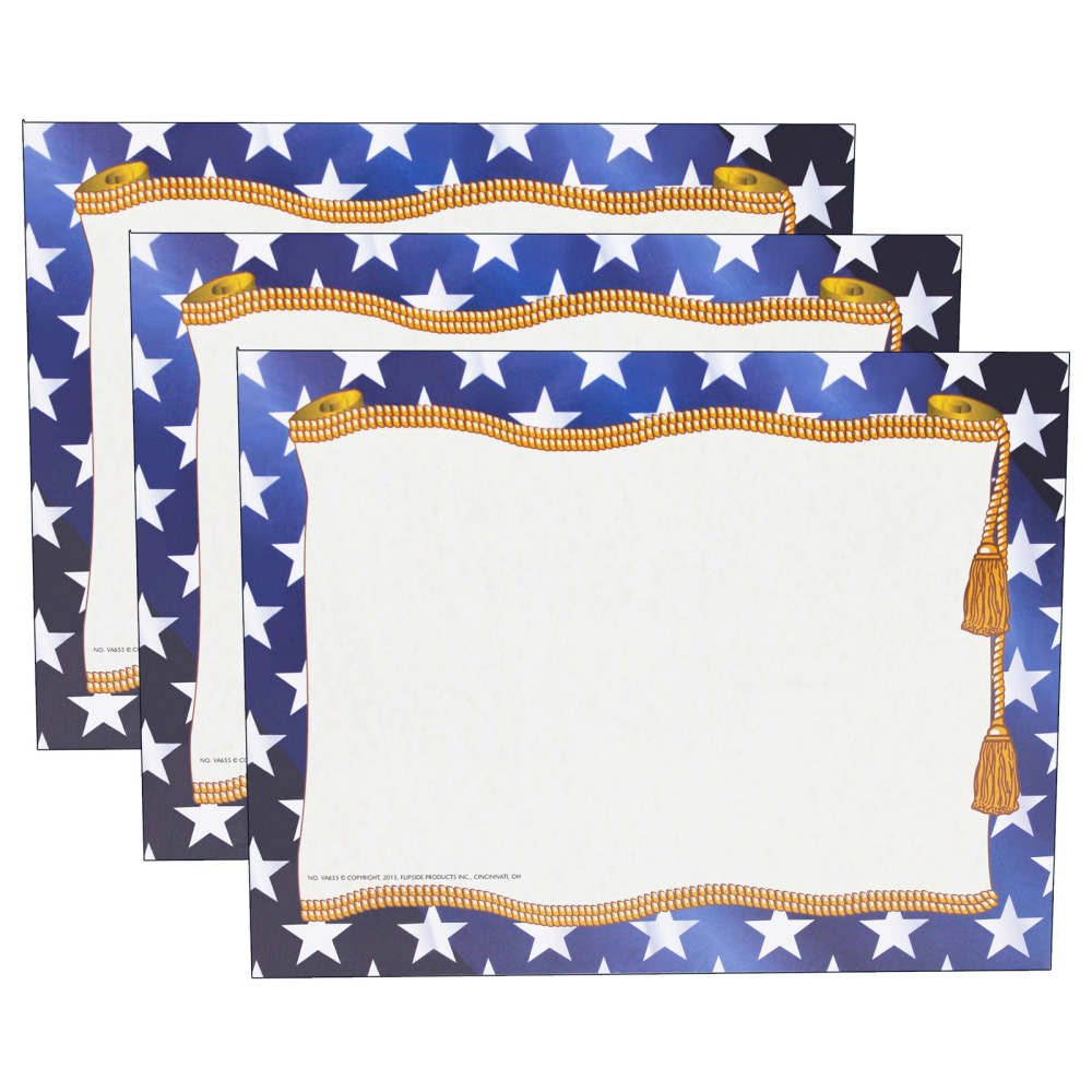 Hayes Certificates, 8-1/2in x 11in, Stars Border, 50 Certificates Per Pack, Set Of 3 Packs MPN:H-VA655-3