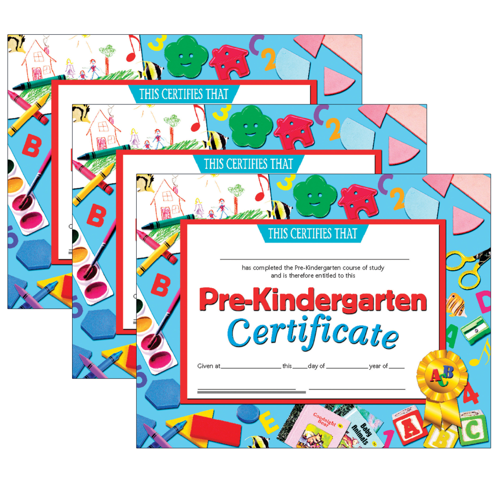 Hayes Certificates, 8-1/2in x 11in, Pre-Kindergarten, 30 Certificates Per Pack, Set Of 3 Packs, HVA6993 MPN:H-VA699-3