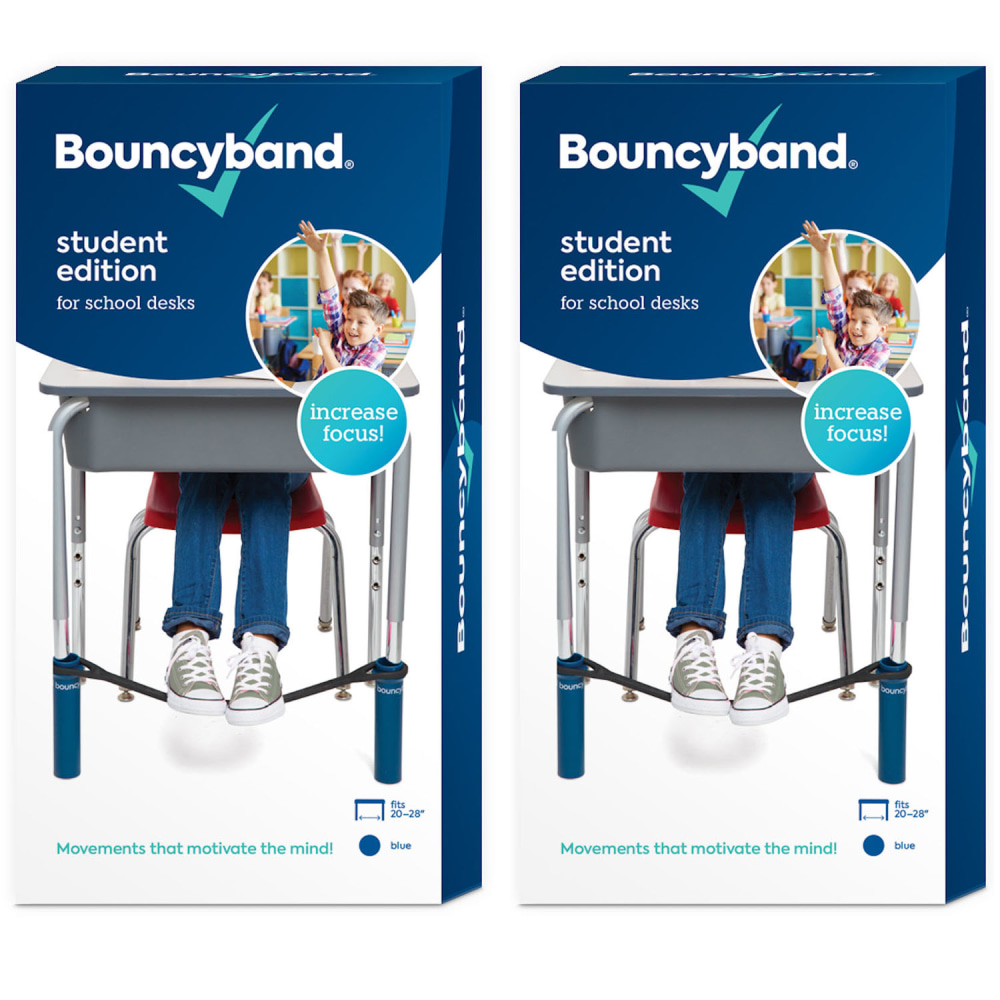 Bouncyband Bouncybands For Desk, Blue/Black, Set Of 2 Bands MPN:BBABBDB-2