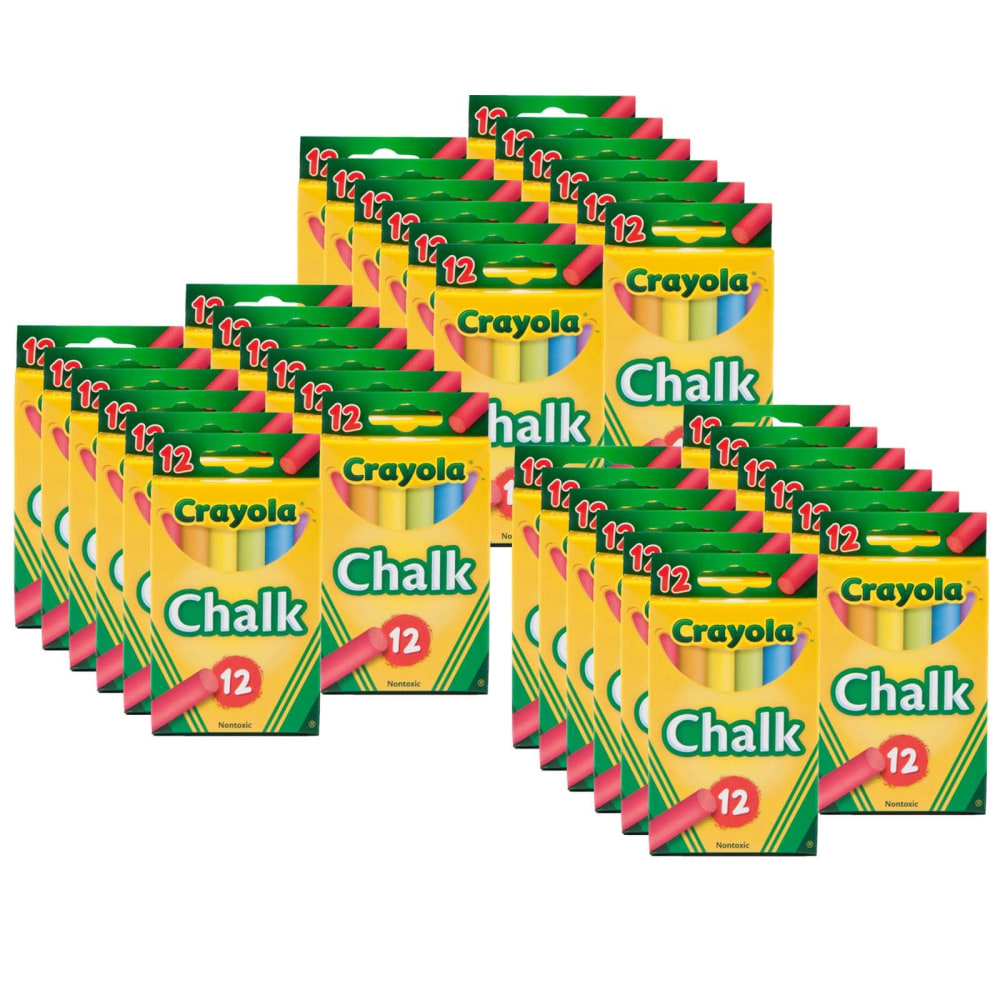 Crayola Multi-Colored Childrens Chalk, 12 Per Box, Set Of 36 Boxes MPN:BIN816-36