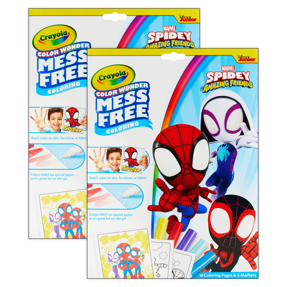 Crayola Color Wonder Coloring Pad & Markers, Spidey And His Amazing Friends, Pack Of 2 Sets MPN:BIN752784-2