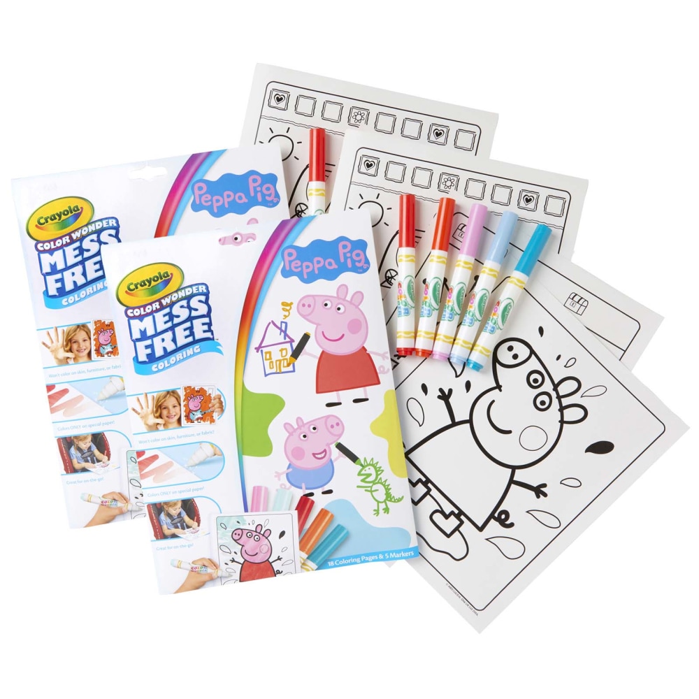 Crayola Color Wonder Mess-Free Coloring Pad & Markers, Peppa Pig, Pack Of 2 Sets MPN:BIN757000-2