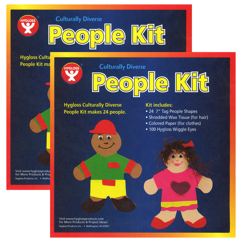 Hygloss Culturally Diverse People Kit, 7in, 24 Shapes Per Pack, Set Of 2 Packs MPN:HYG68279-2