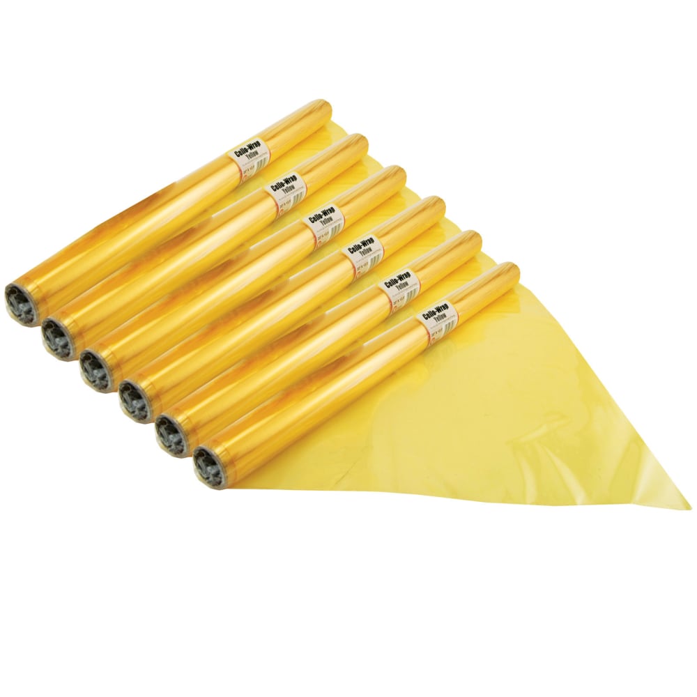 Hygloss Cello-Wrap Rolls, 20in x 12-1/2ft, Yellow, Pack Of 6 Rolls MPN:HYG71508-6