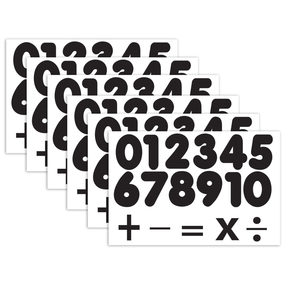Ashley Productions Die-Cut Magnetic, 1.75in, Black Number Set, 32 Pieces Per Pack, Set Of 6 Packs MPN:ASH10069-6