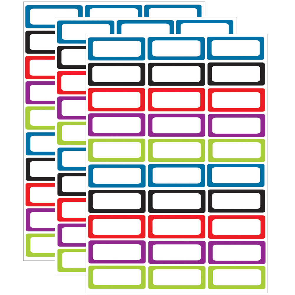 Ashley Productions Die-Cut Magnetic Foam Labels/Nameplates, 2-1/2in x 1in, Assorted Colors, 30 Labels Per Pack, Set Of 3 Packs MPN:ASH10078-3