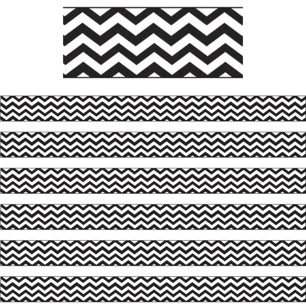 Ashley Productions Magnetic Magi-Strips, Black Chevron, 12 Feet Per Pack, Set Of 6 Packs MPN:ASH11014-6