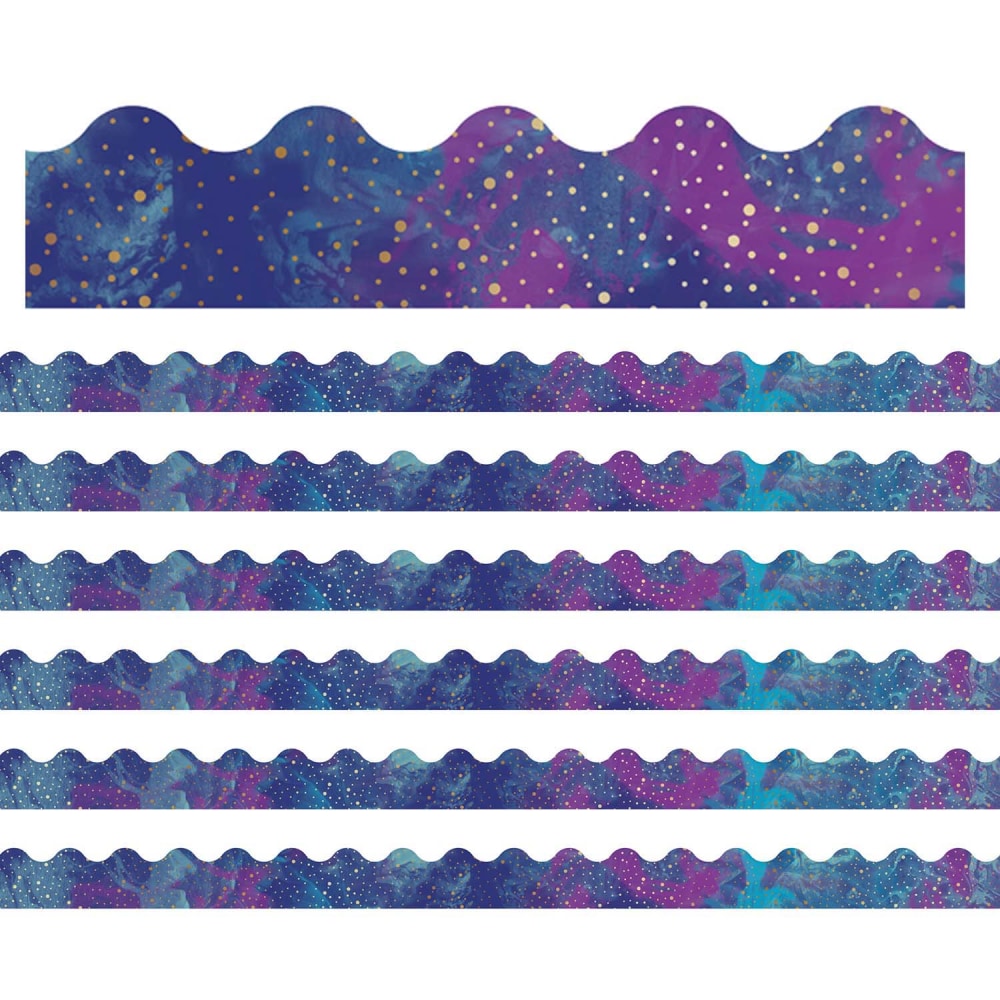 Carson Dellosa Education Scalloped Bulletin Board Borders, Galaxy, 39ft Per Pack, Set Of 6 Packs MPN:CD-108380-6