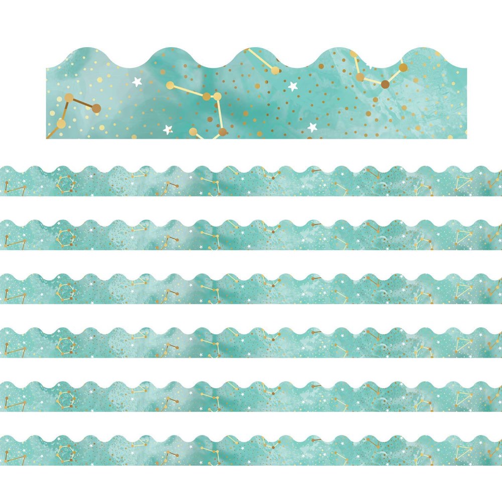 Carson Dellosa Education Scalloped Bulletin Board Borders, Galaxy Constellations, 39ft Per Pack, Set Of 6 Packs MPN:CD-108381-6