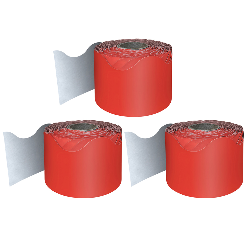 Carson Dellosa Education Rolled Scalloped Borders, Red, 65ft Per Roll, Pack Of 3 Rolls MPN:CD-108465-3