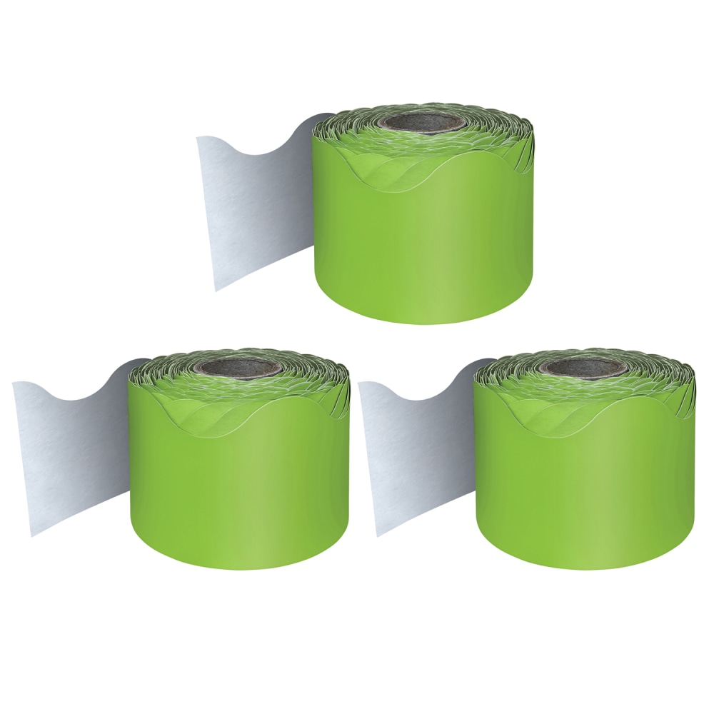 Carson Dellosa Education Rolled Scalloped Borders, Lime, 65ft Per Roll, Pack Of 3 Rolls MPN:CD-108468-3