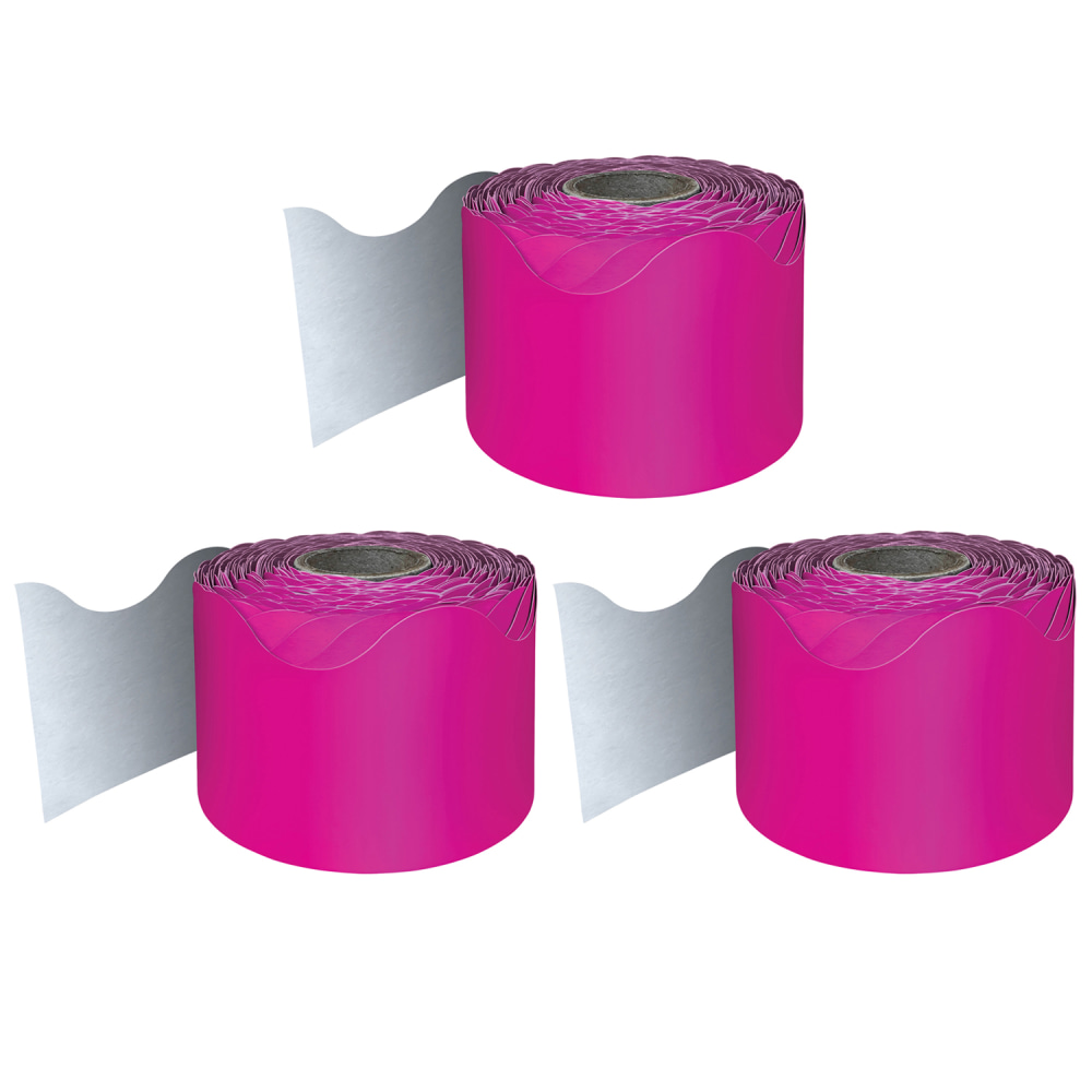 Carson Dellosa Education Rolled Scalloped Borders, Hot Pink, 65ft Per Roll, Pack Of 3 Rolls MPN:CD-108470-3