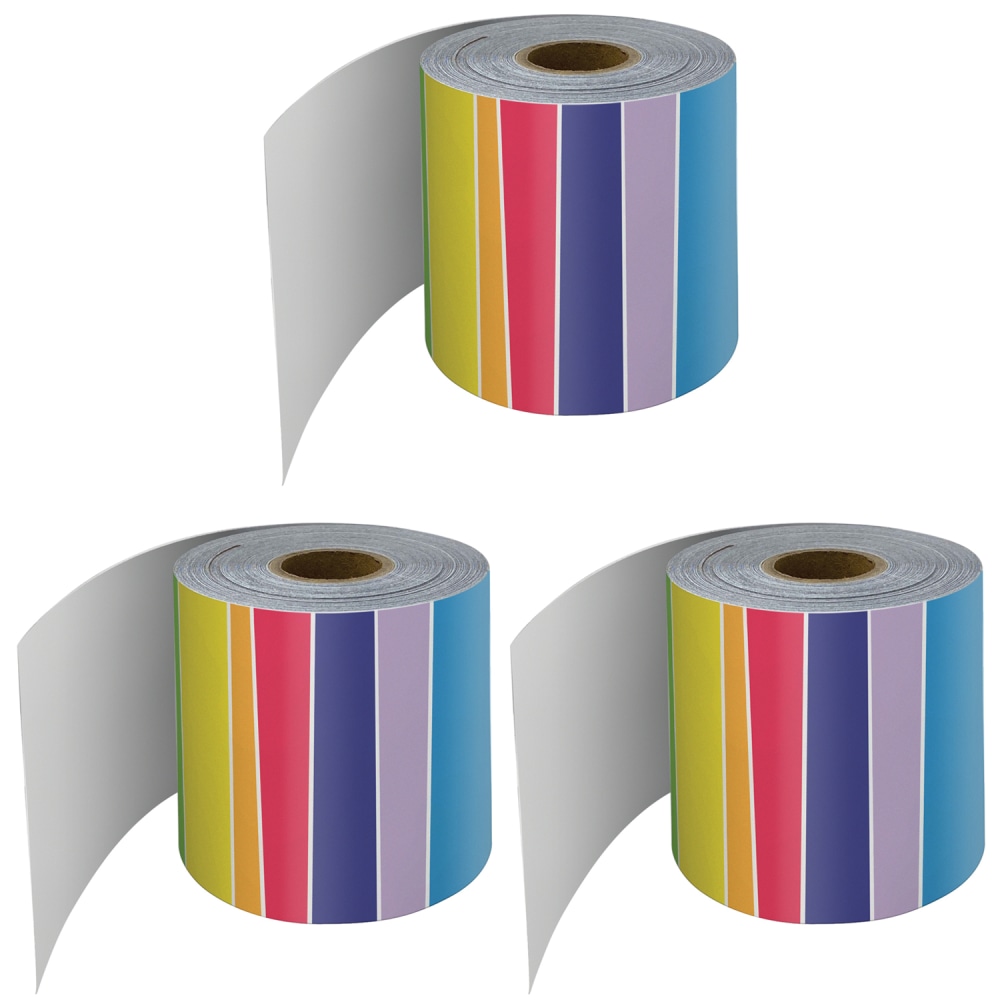 Carson-Dellosa Education Rolled Straight Border, Rainbow, 65' Per Roll, Pack Of 3 Rolls MPN:CD-108475-3