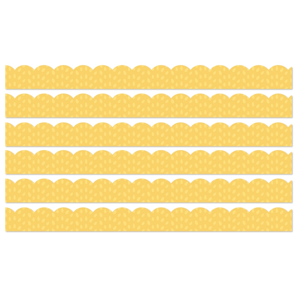 Carson Dellosa Education Scalloped Bulletin Board Borders, Grow Together Yellow with Painted Dots, 39ft Per Pack, Set Of 6 Packs MPN:CD-108490-6